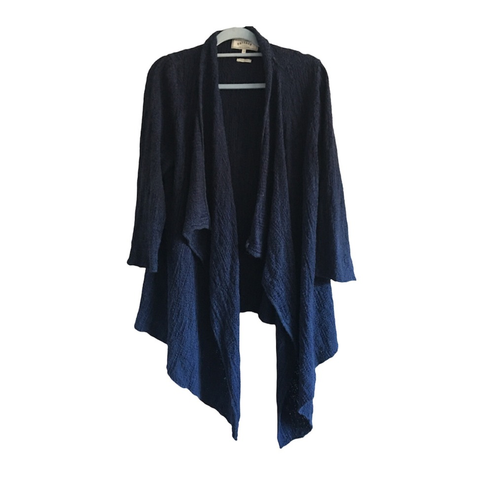 Womens Fat Face Knitwear Long Cardigan Blue UK 18 Knitted Long Sleeves Waterfall